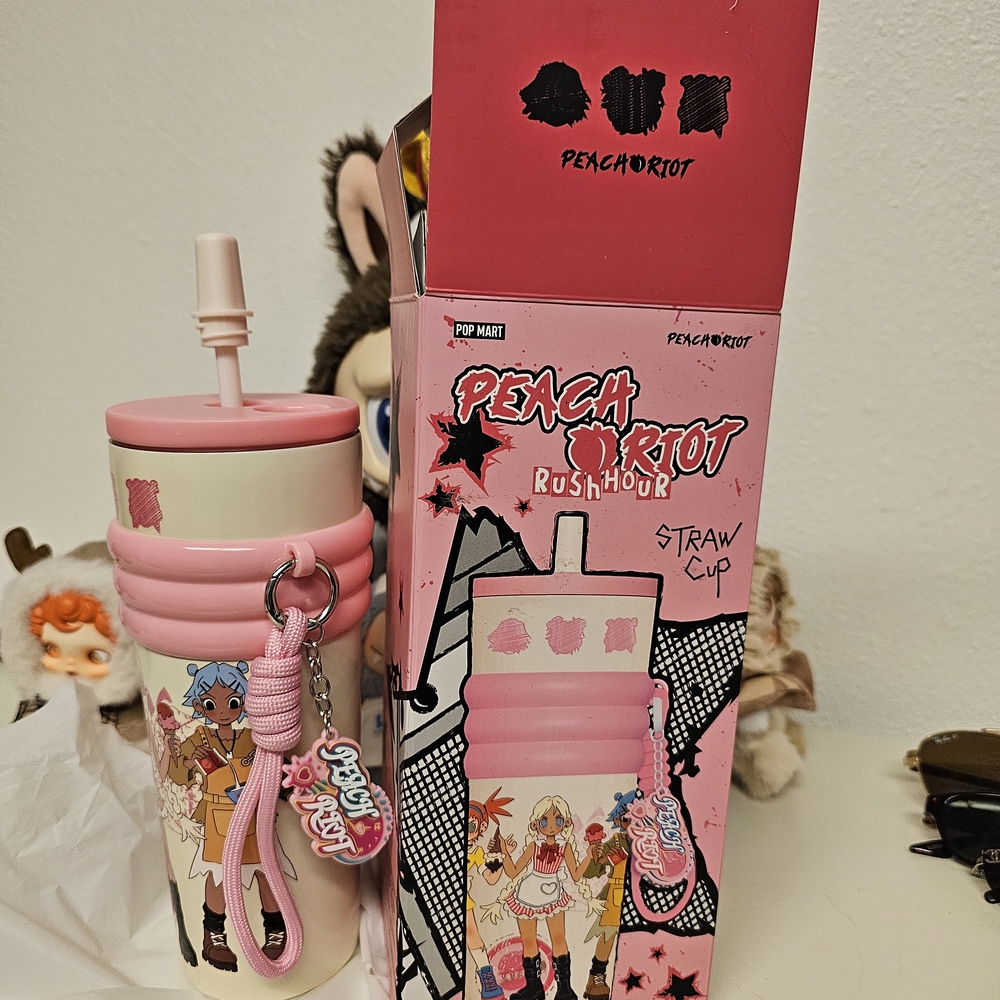 POP MART PEACH RIOT RUSH HOUR STRAW CUP